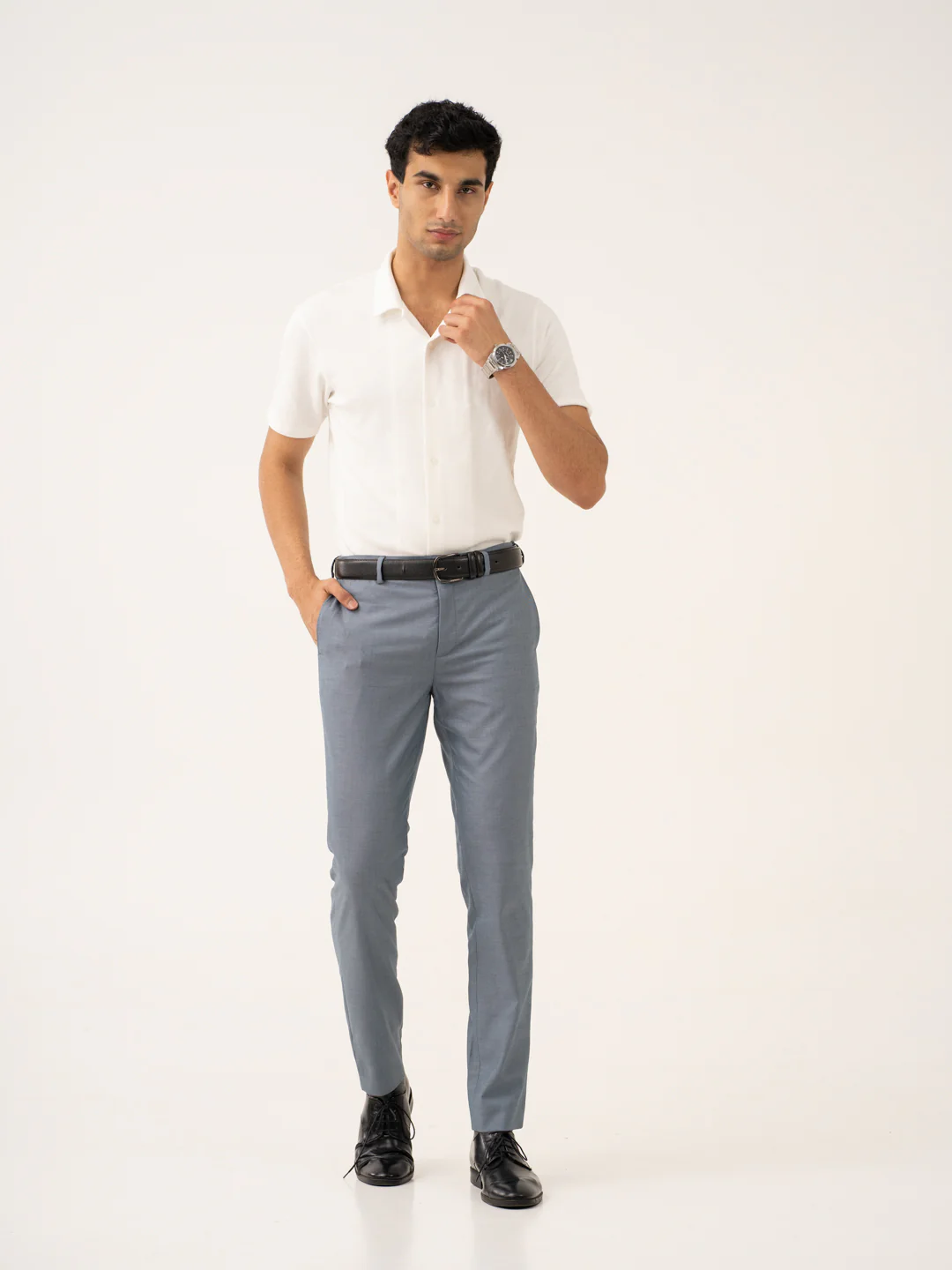 Vail Blue Twill Stretch Formal Pants - Image 9