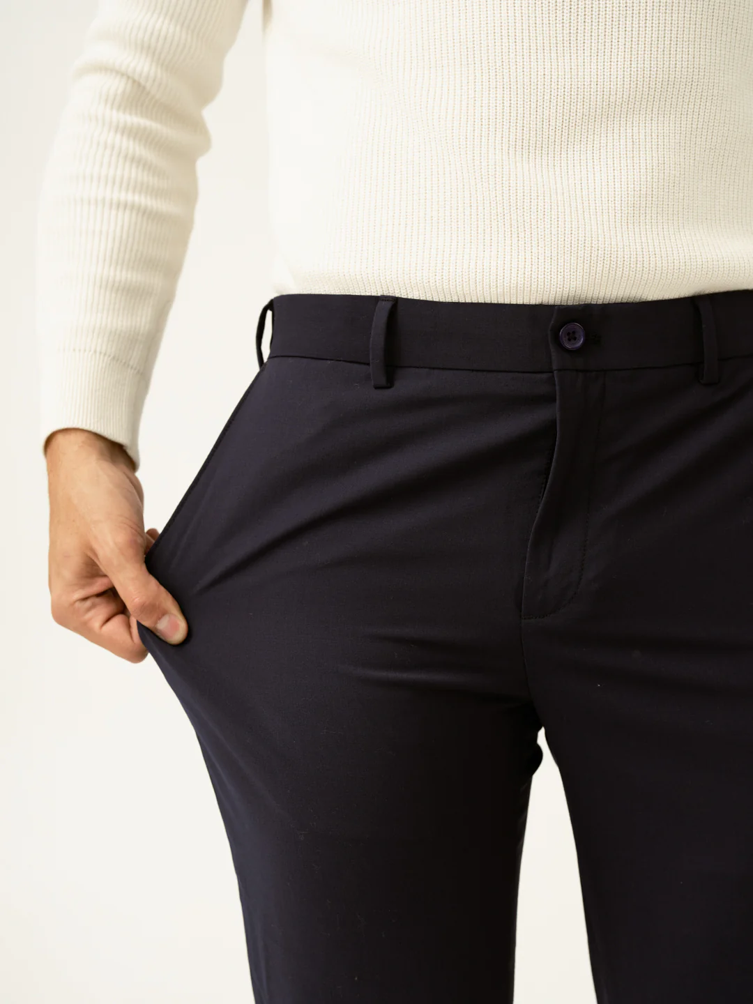 Venice Navy Luxury Merino Wool Pants - Image 3