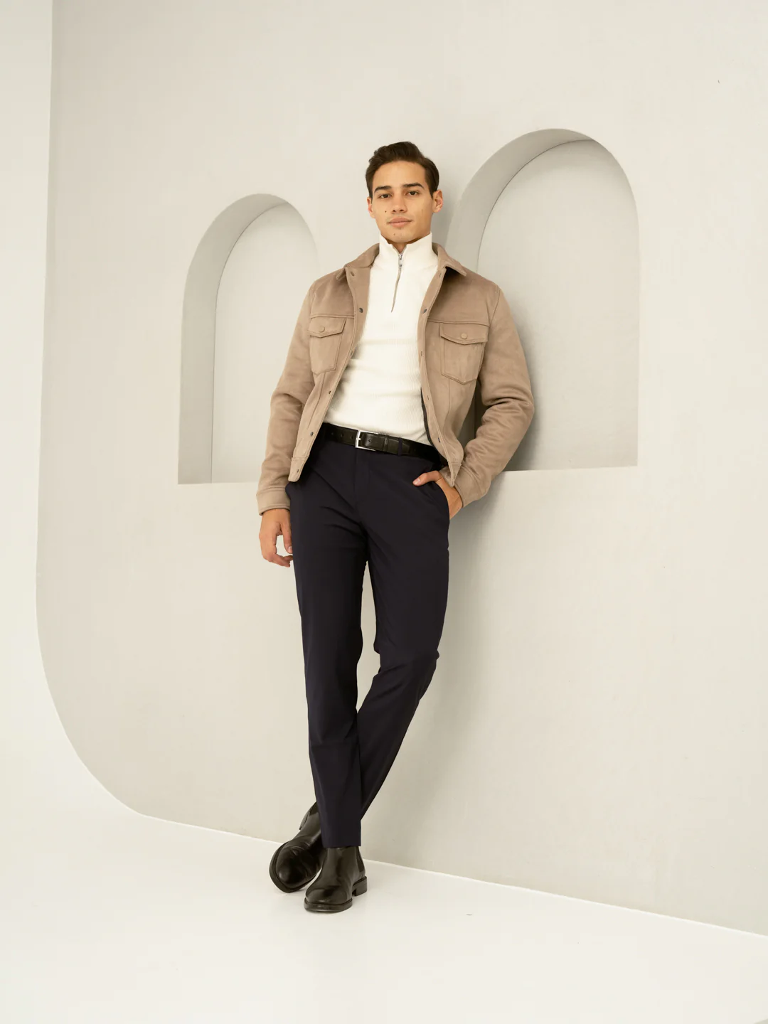 Venice Navy Luxury Merino Wool Pants - Image 5