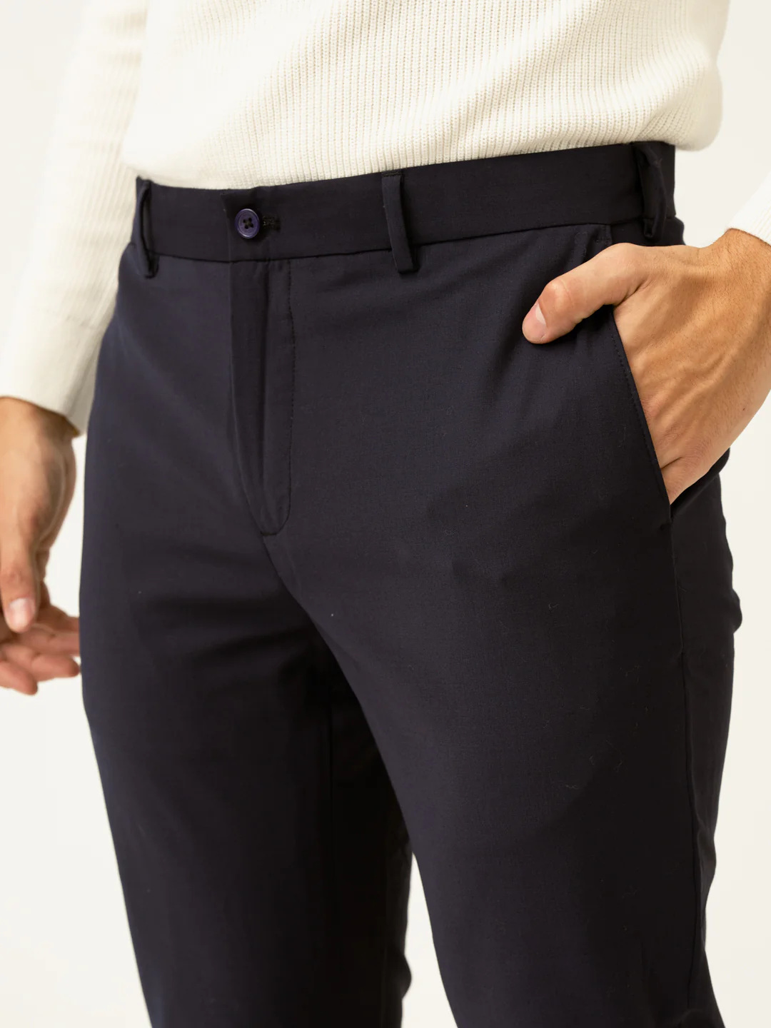 Venice Navy Luxury Merino Wool Pants - Image 7