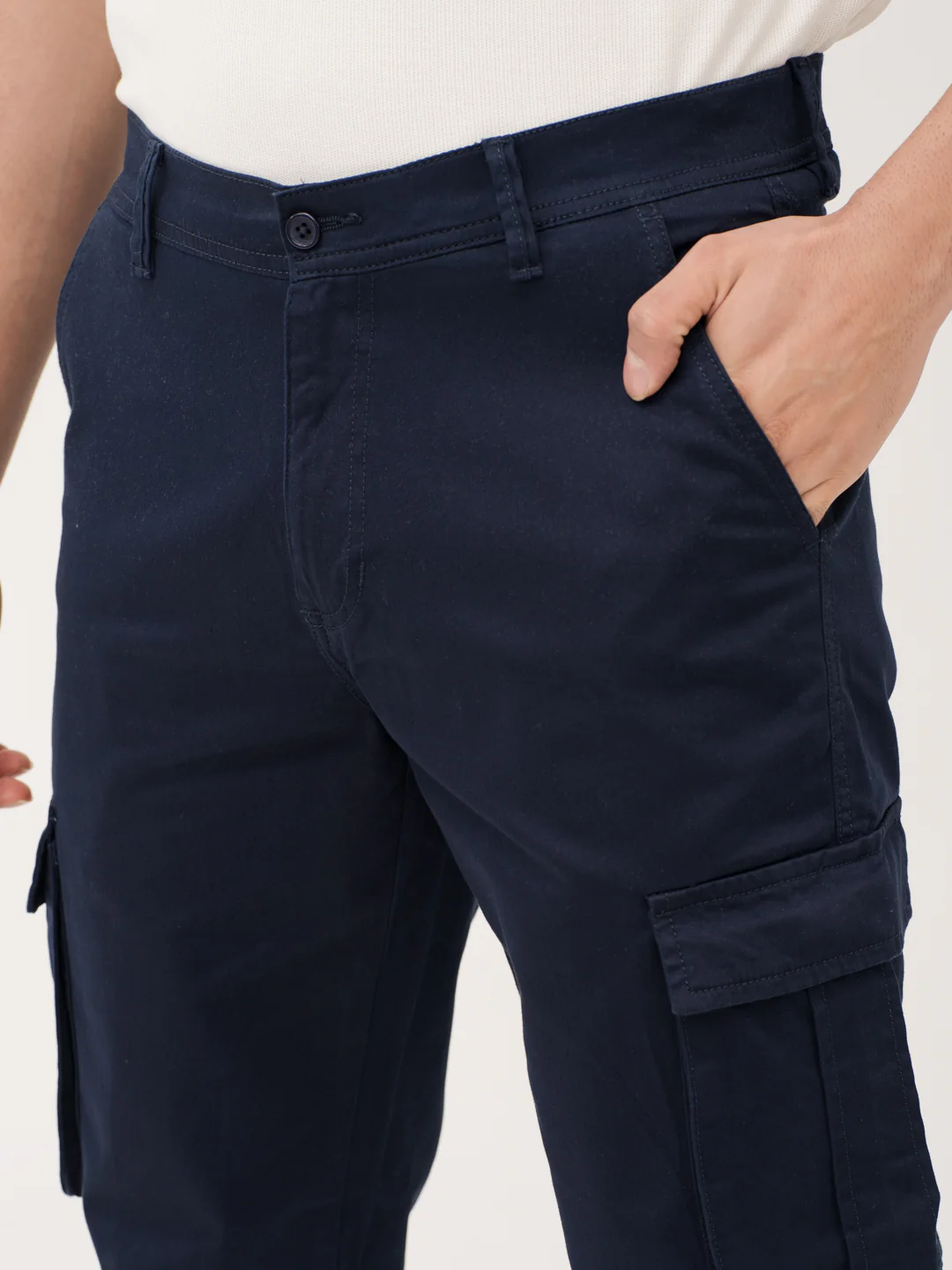 Villa Blue Relaxed Fit Stretch Cargo Pants - Image 10