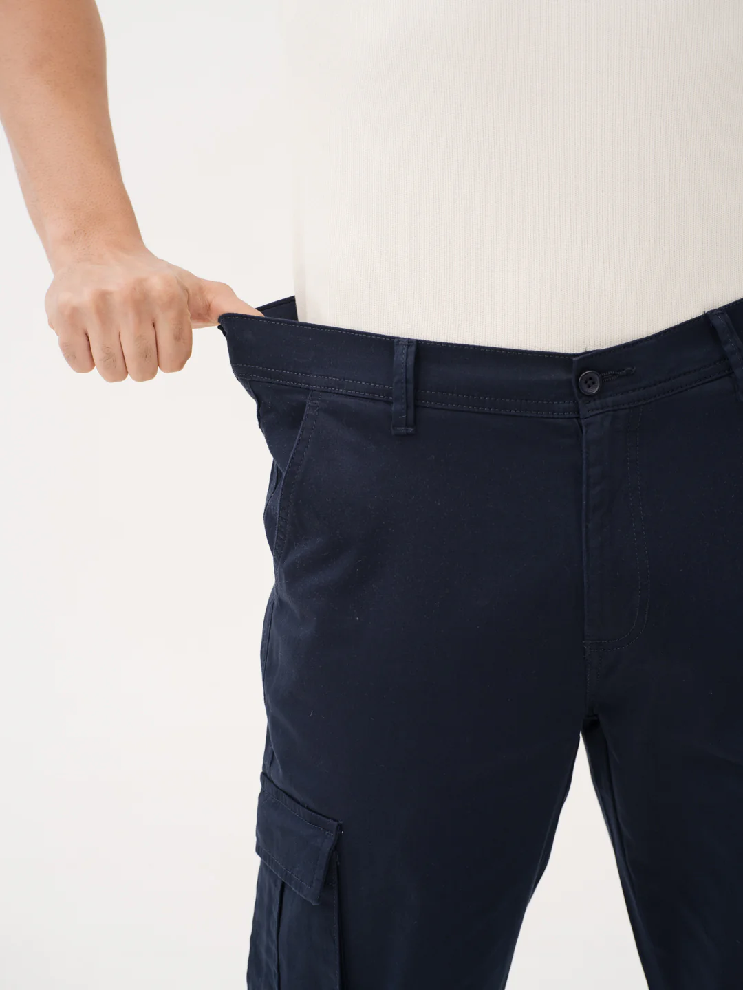 Villa Blue Relaxed Fit Stretch Cargo Pants - Image 3
