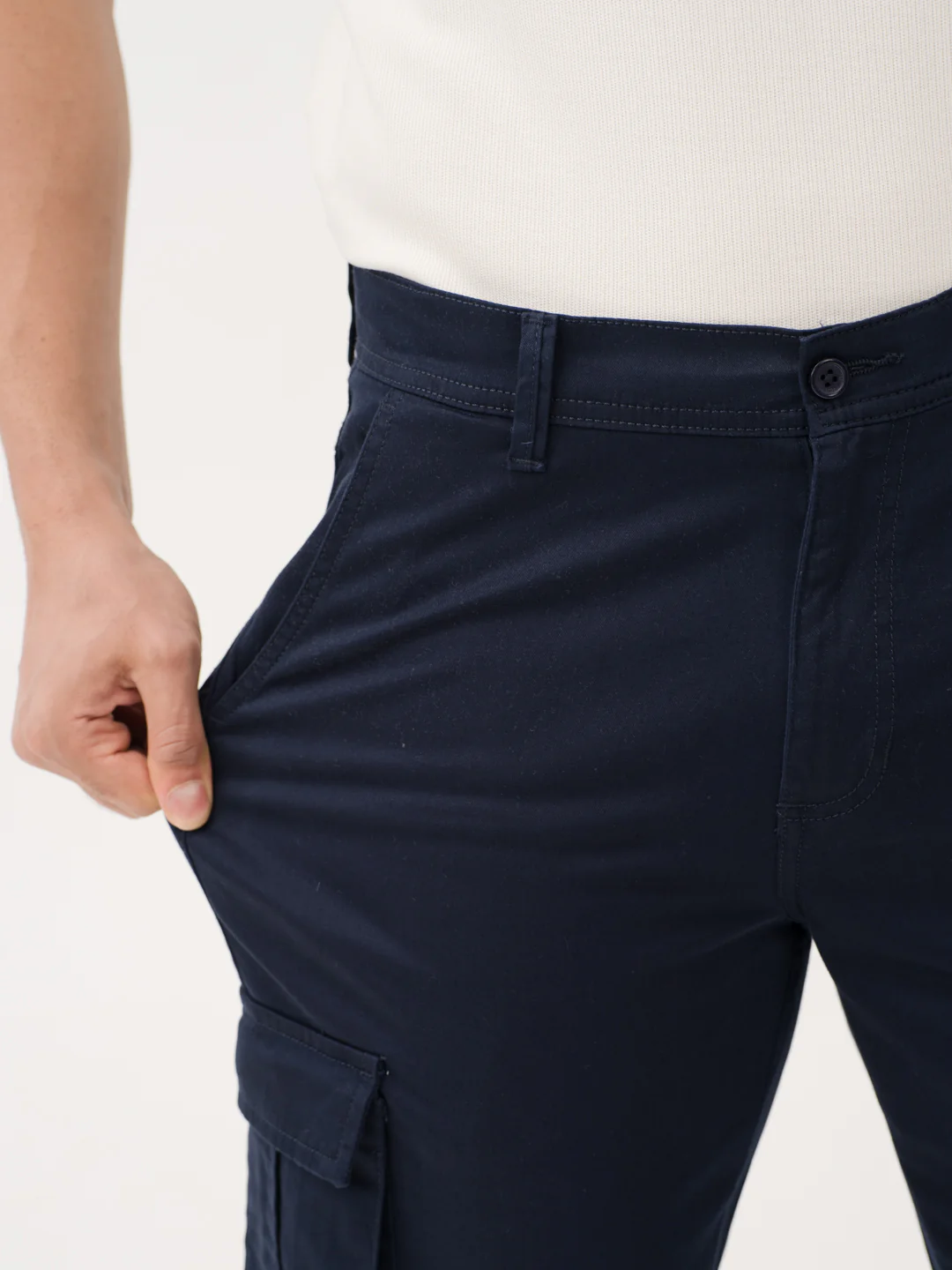 Villa Blue Relaxed Fit Stretch Cargo Pants - Image 4