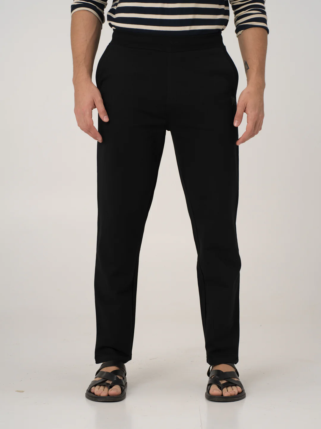 Vinyl Black Cotton Sweatpants