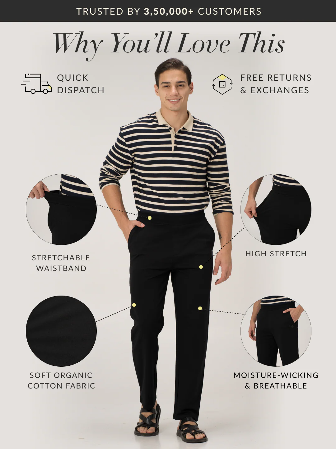 Vinyl Black Cotton Sweatpants - Image 2