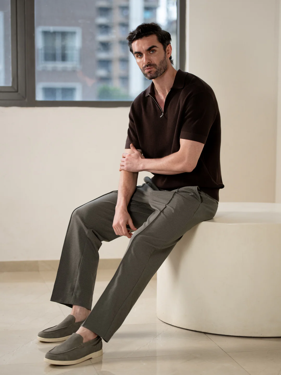 Viren Green Relaxed Fit Power Stretch Korean Pintuck Pants - Image 6