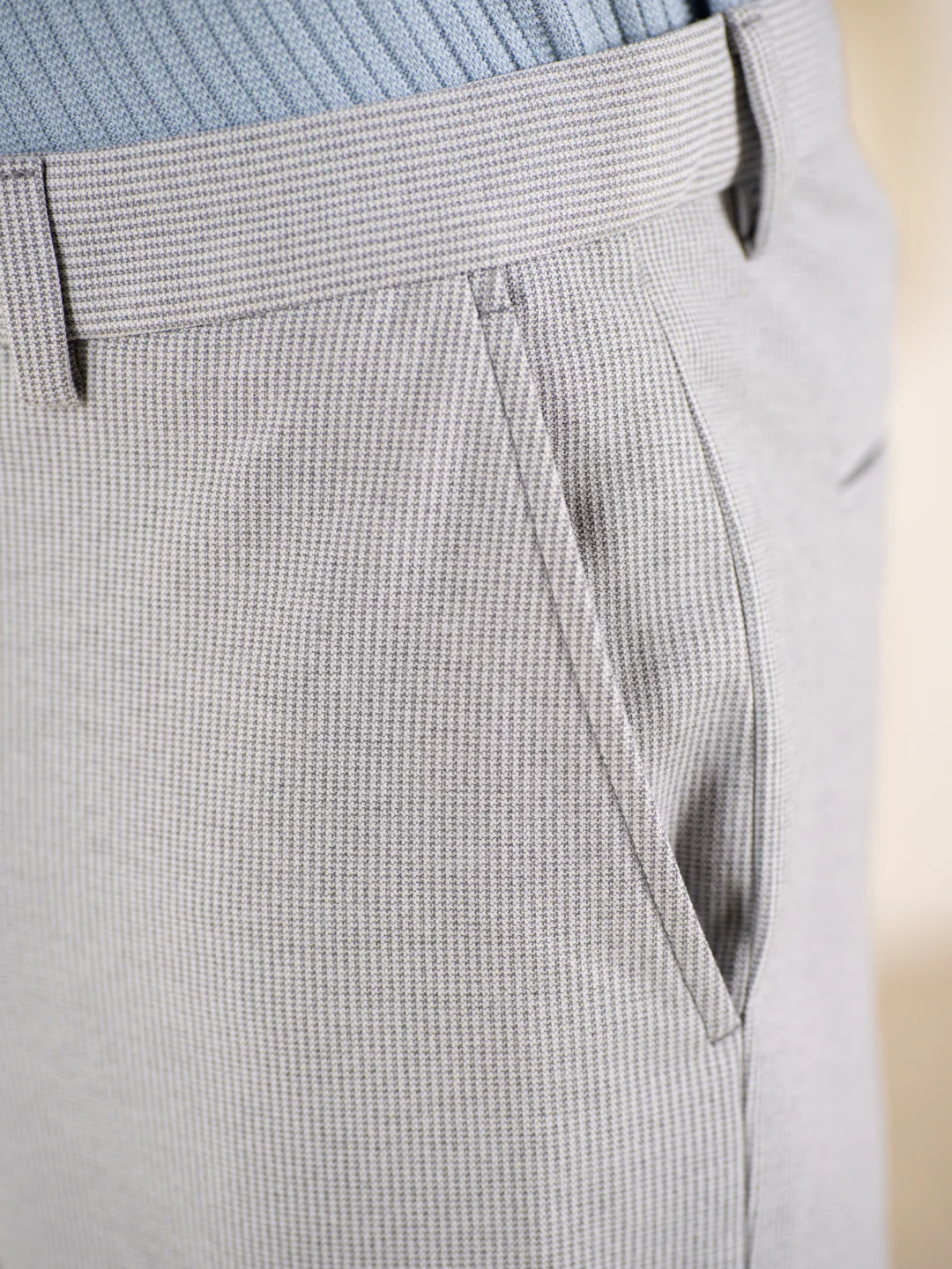 Visual Grey Houndstooth Slim Fit Power Stretch Pants - Image 11