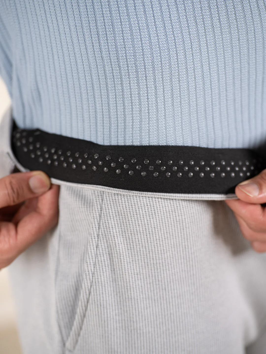 Visual Grey Houndstooth Slim Fit Power Stretch Pants - Image 5