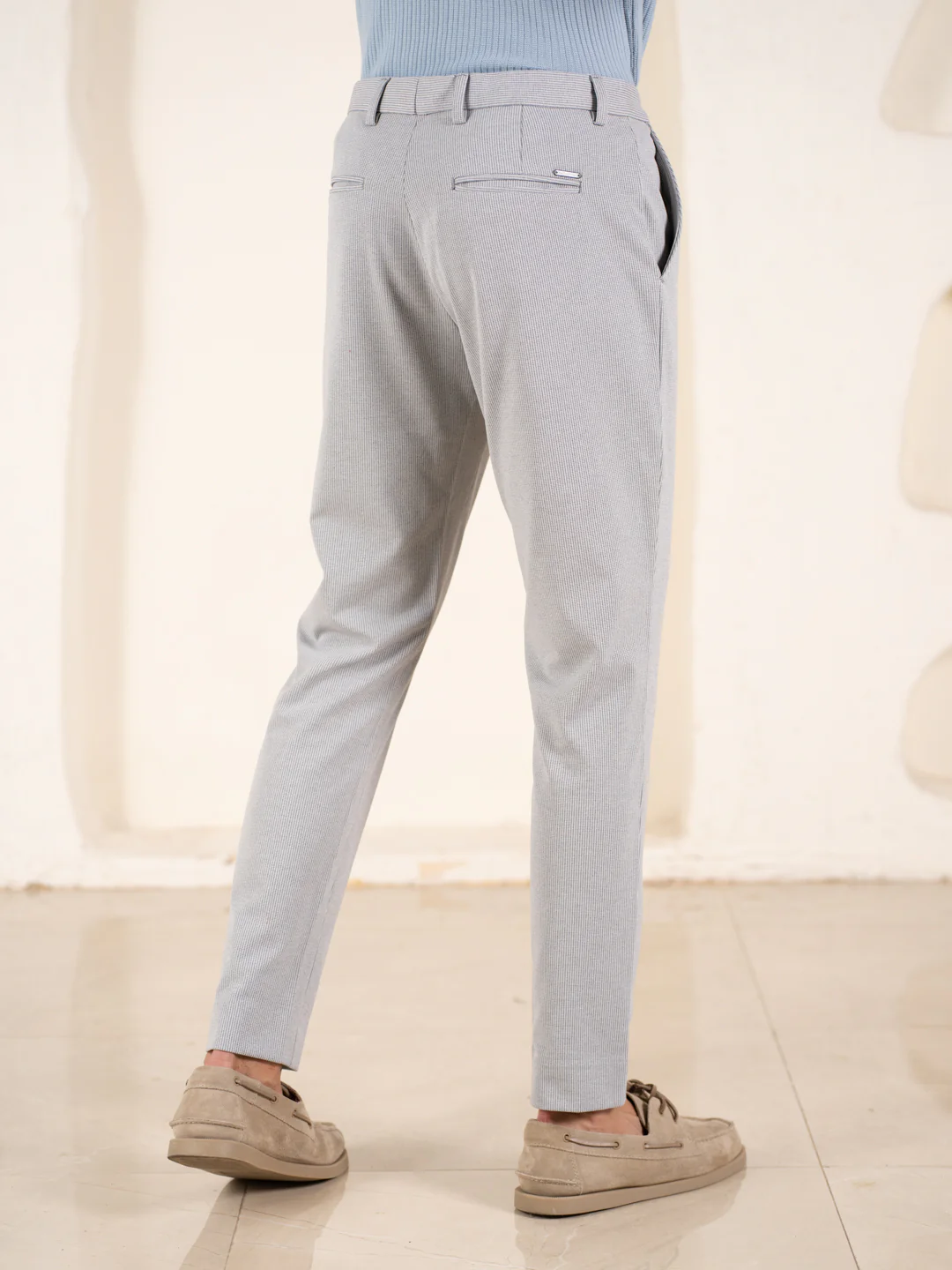 Visual Grey Houndstooth Slim Fit Power Stretch Pants - Image 6