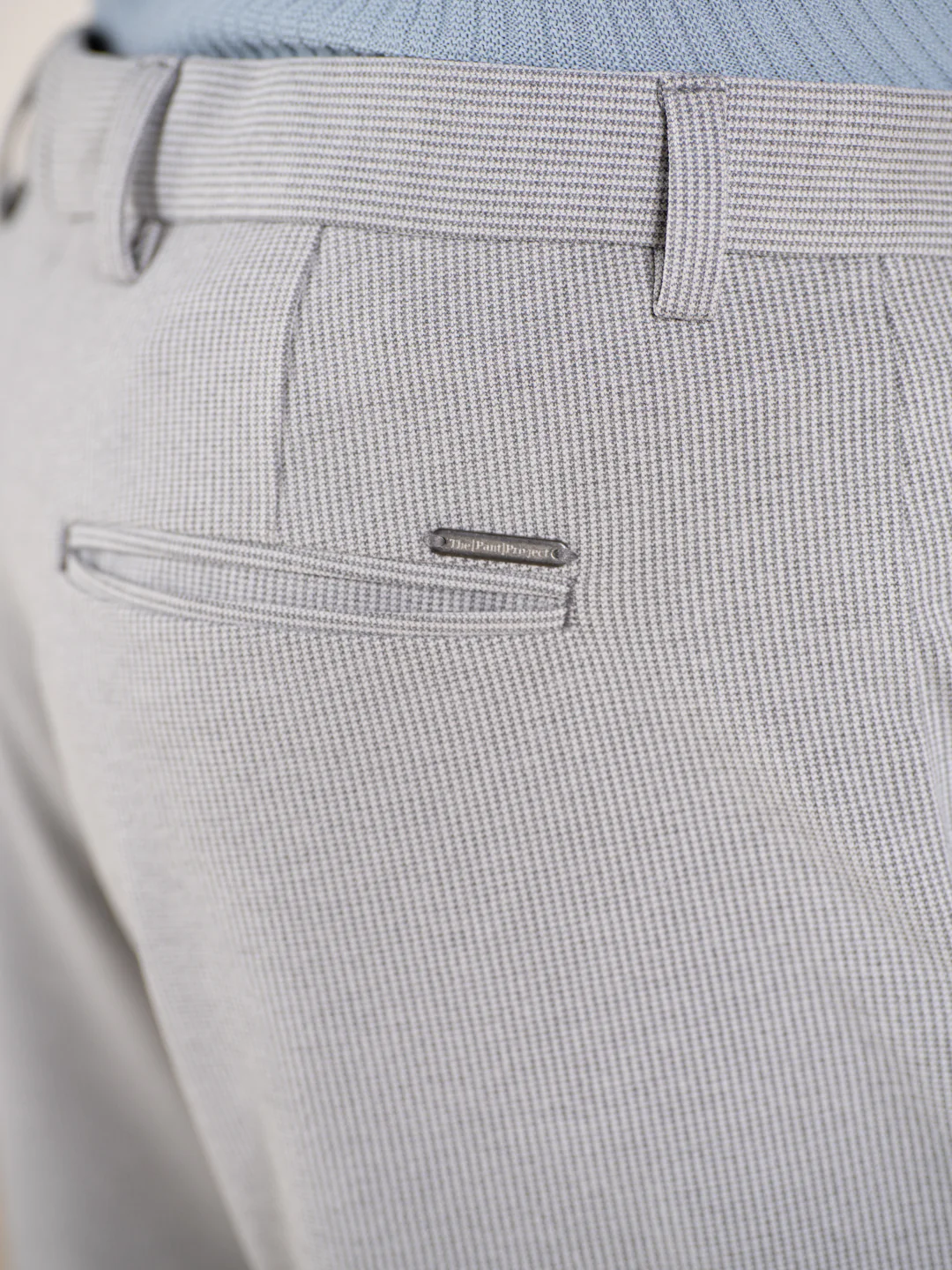 Visual Grey Houndstooth Slim Fit Power Stretch Pants - Image 9