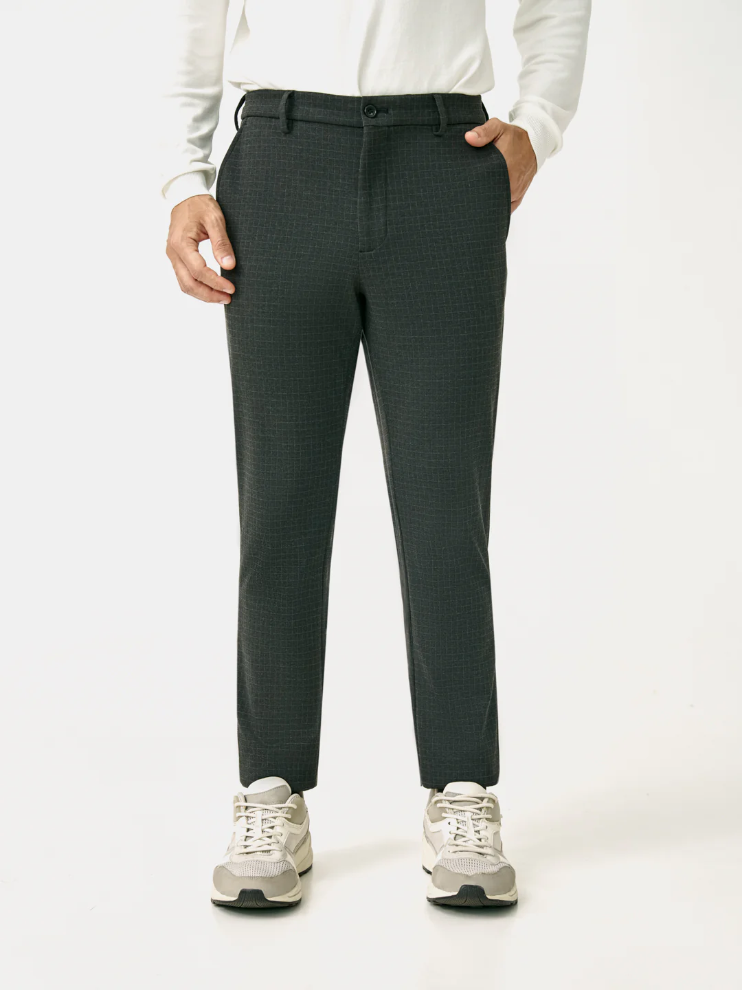 Volcanic Black Checks Power-Stretch Pants - Image 3