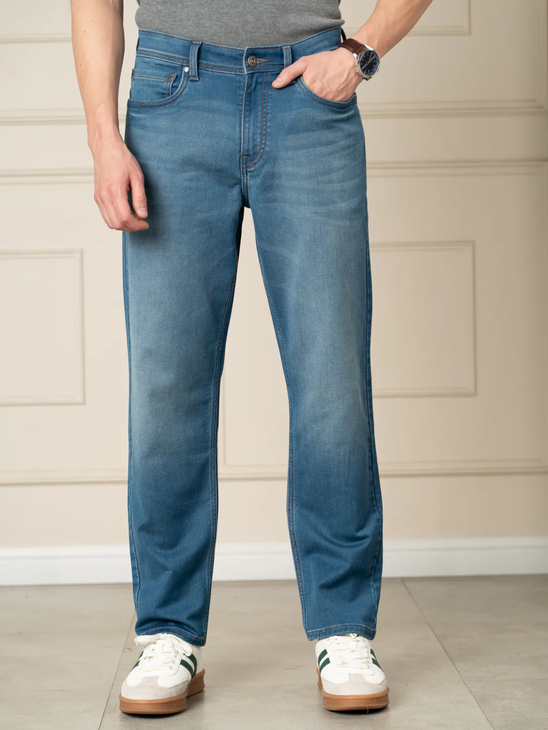 Walking Blue Tinted Relaxed Fit Jeans - Image 2