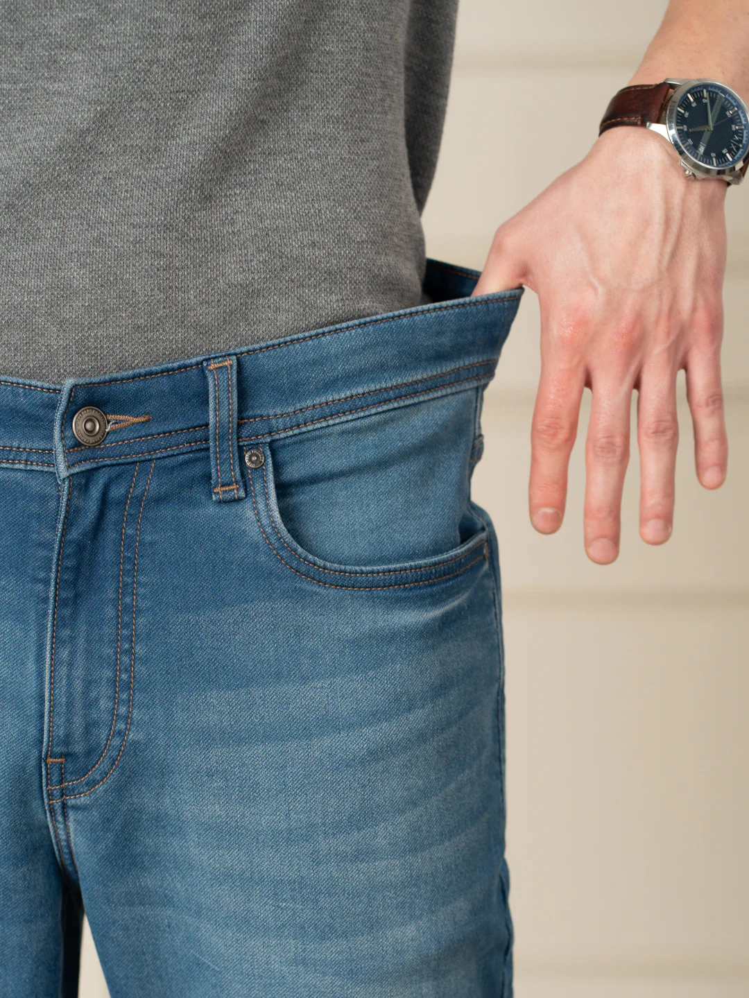 Walking Blue Tinted Relaxed Fit Jeans - Image 5