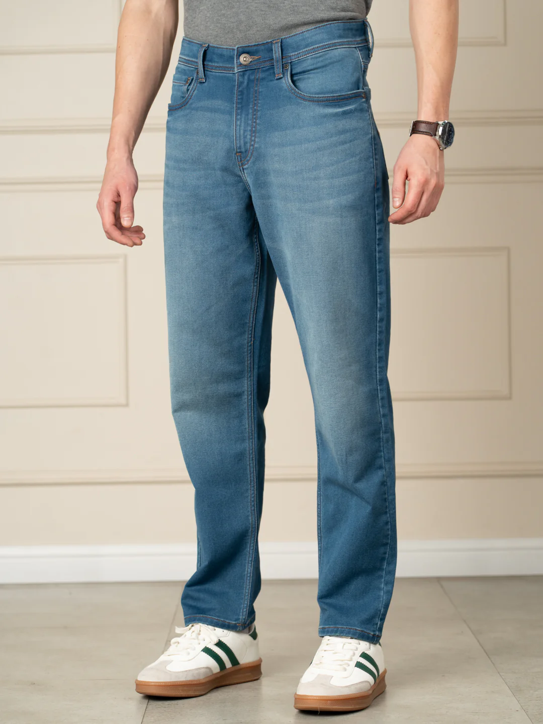 Walking Blue Tinted Relaxed Fit Jeans - Image 7