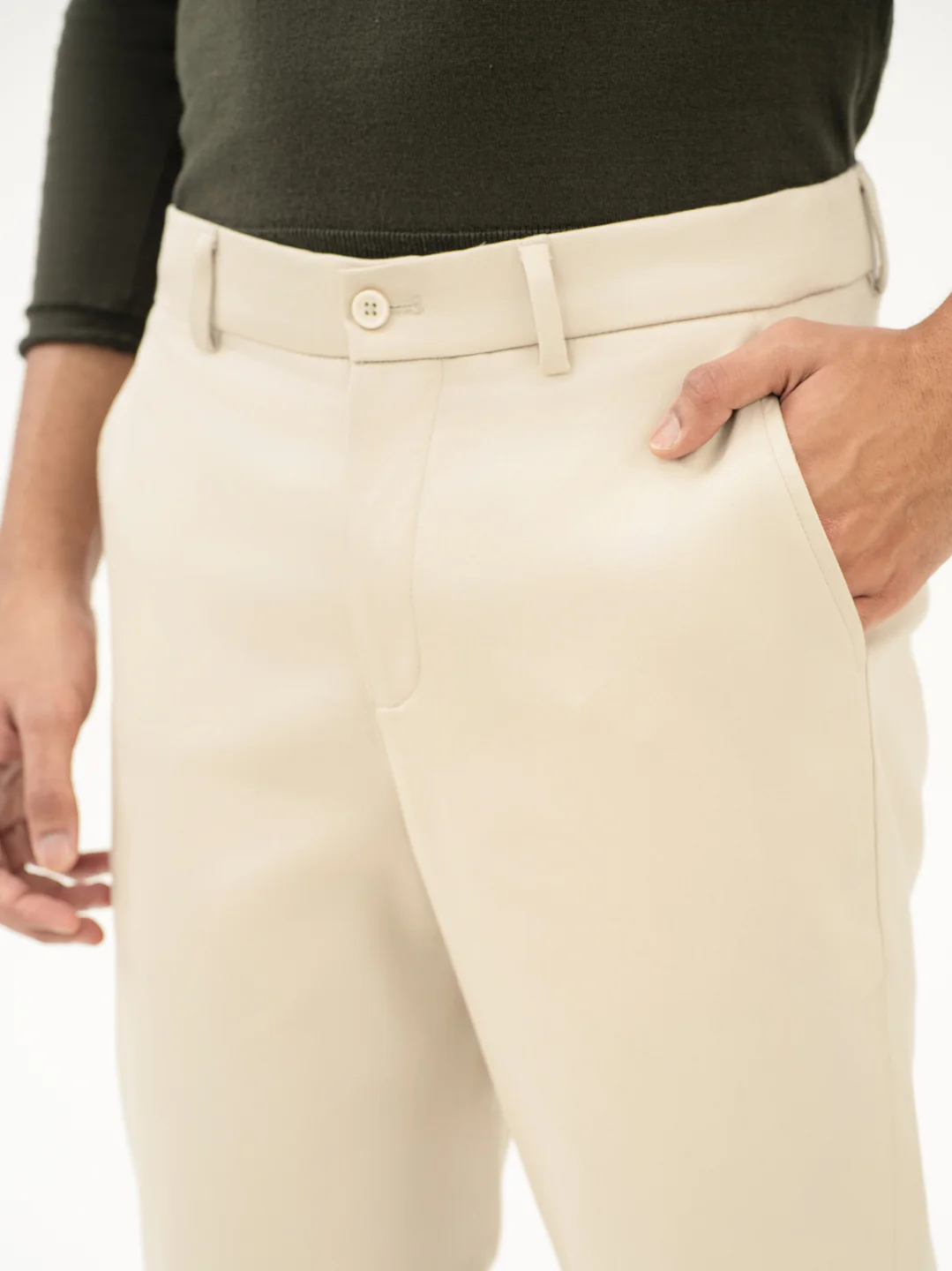 Weatherlock Cream Slim Fit Stretch Chinos - Image 8