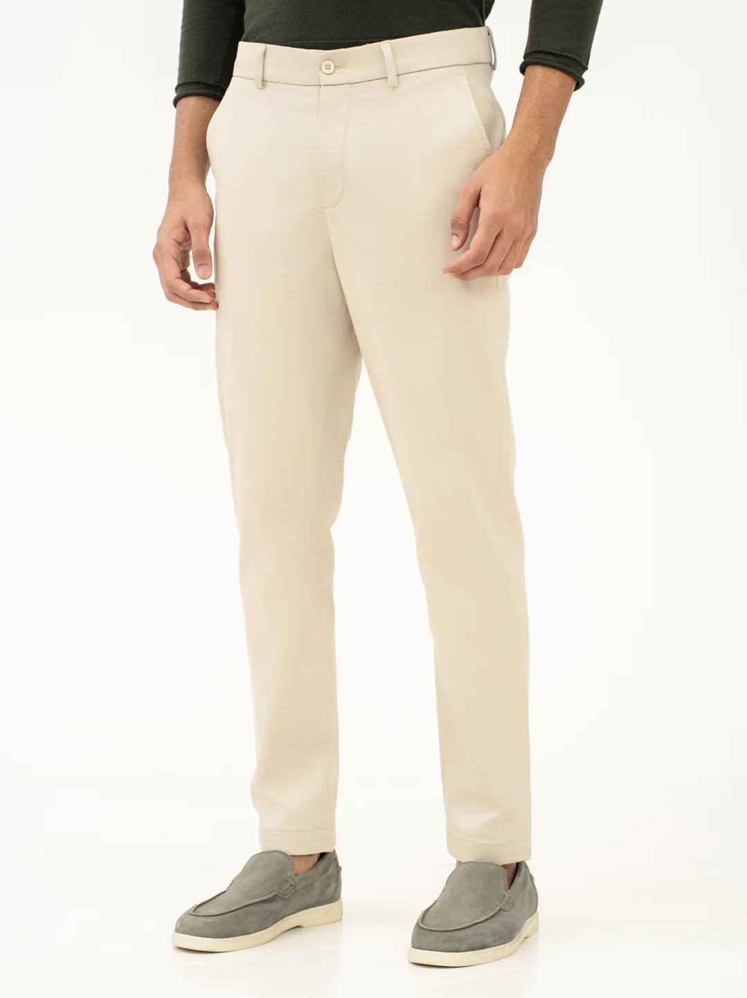 Weatherlock Cream Slim Fit Stretch Chinos - Image 9