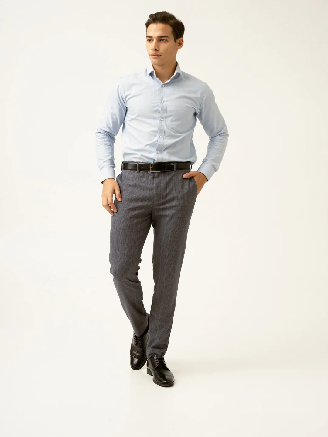 Whisper Grey Checks Formal Pants - Image 10