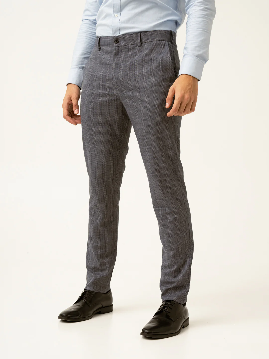 Whisper Grey Checks Formal Pants - Image 11
