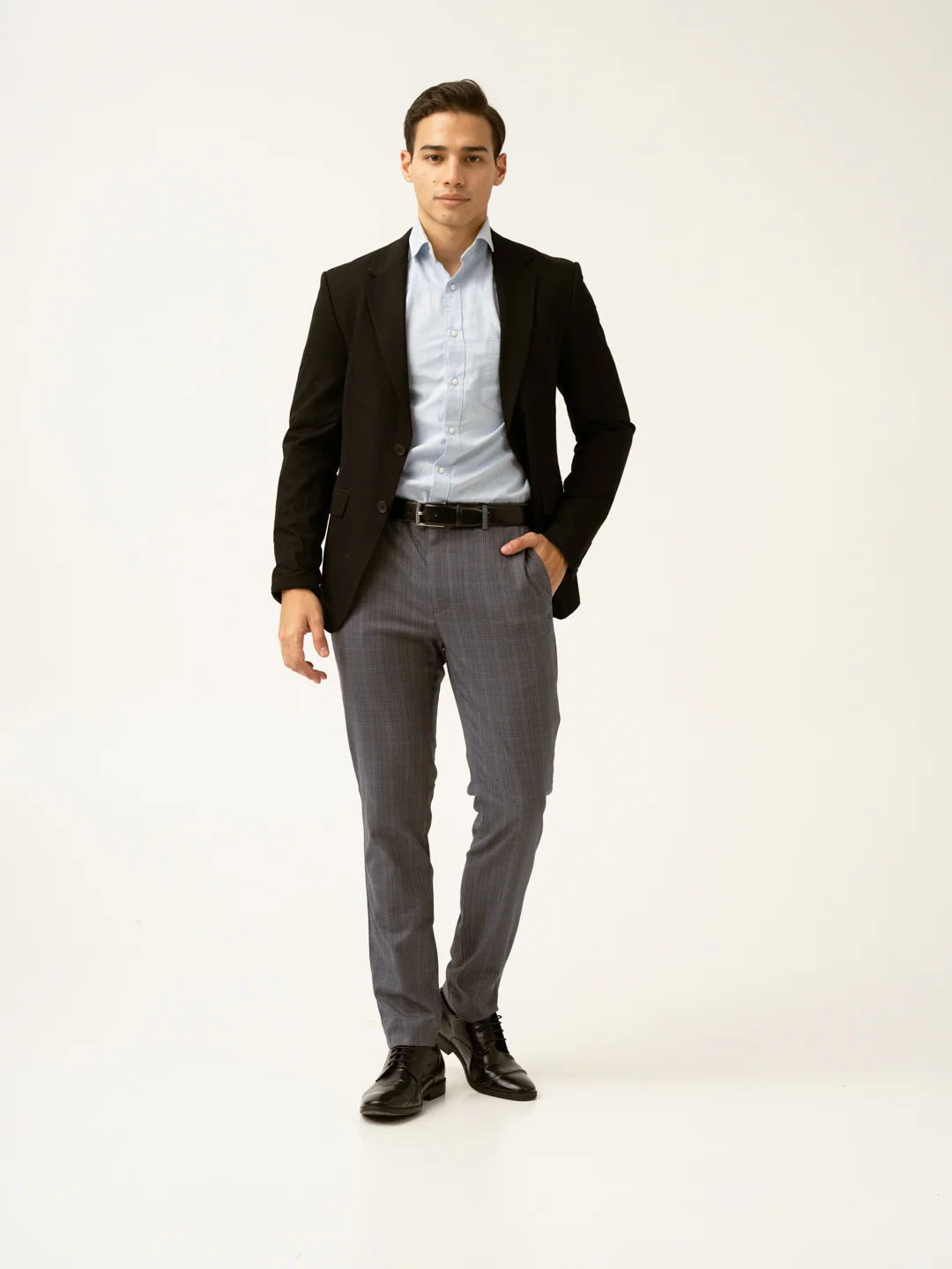 Whisper Grey Checks Formal Pants - Image 13