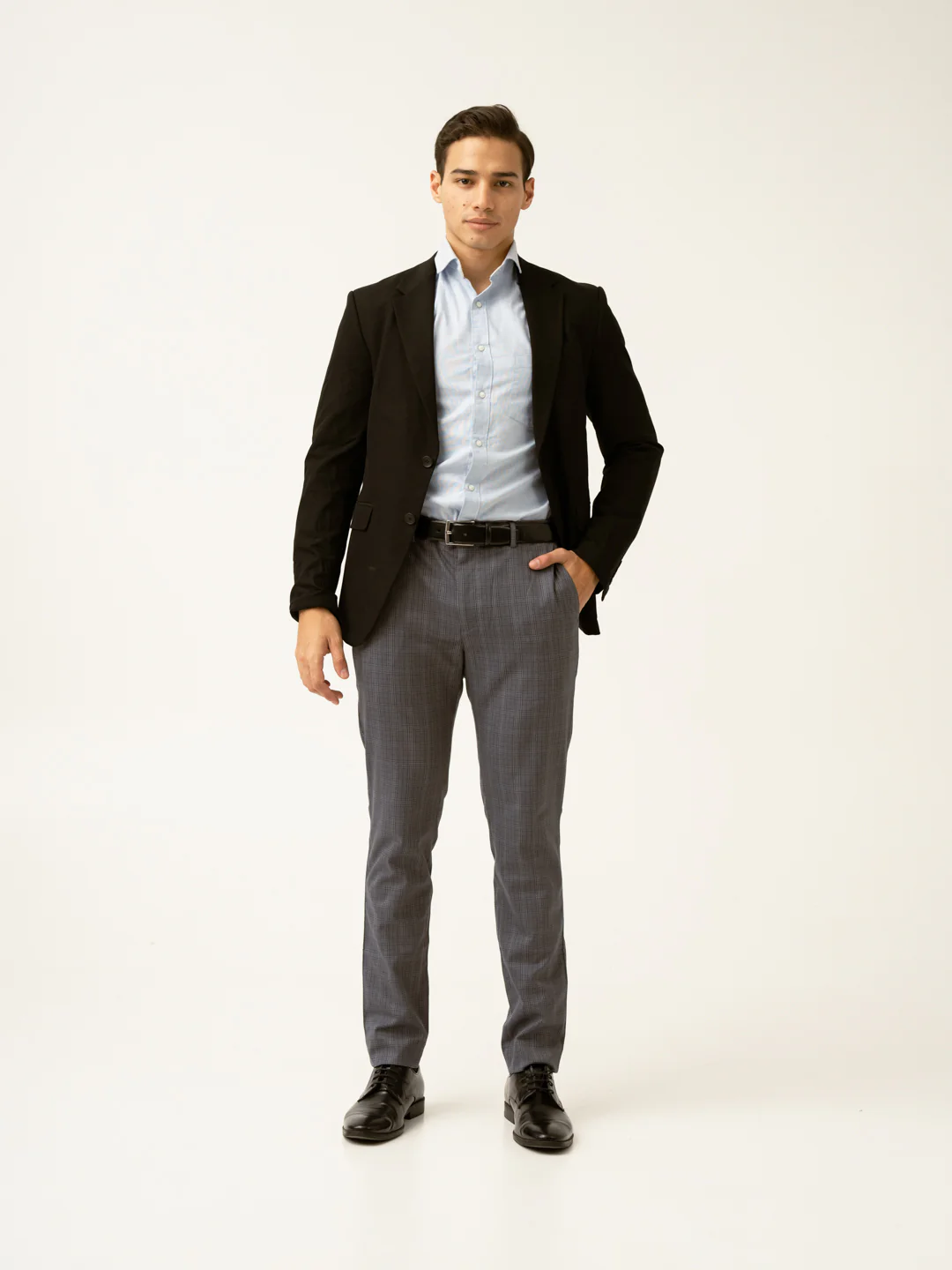 Whisper Grey Checks Formal Pants - Image 15