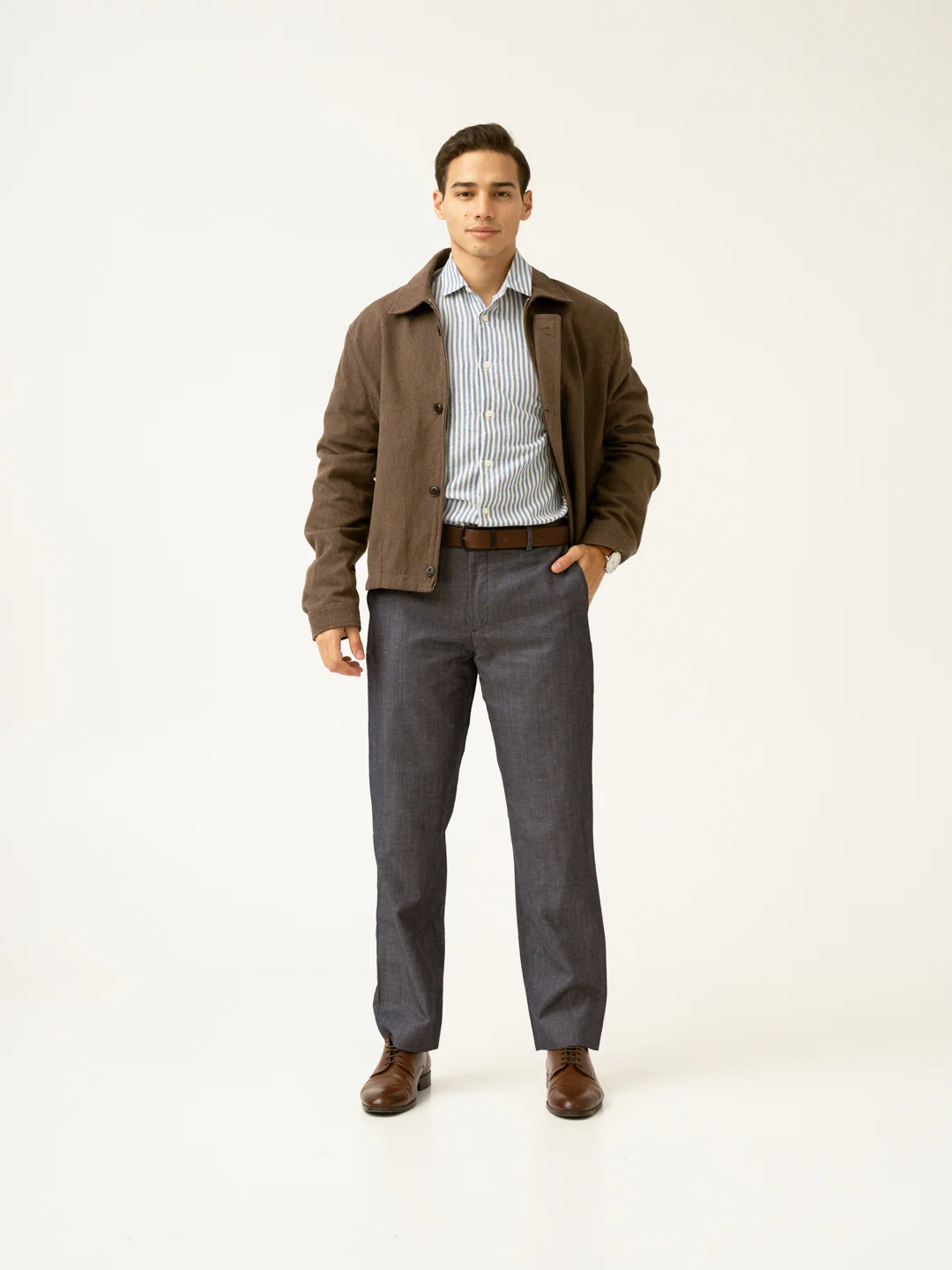 Whistle Blue Tropical Wool Linen Pants - Image 3