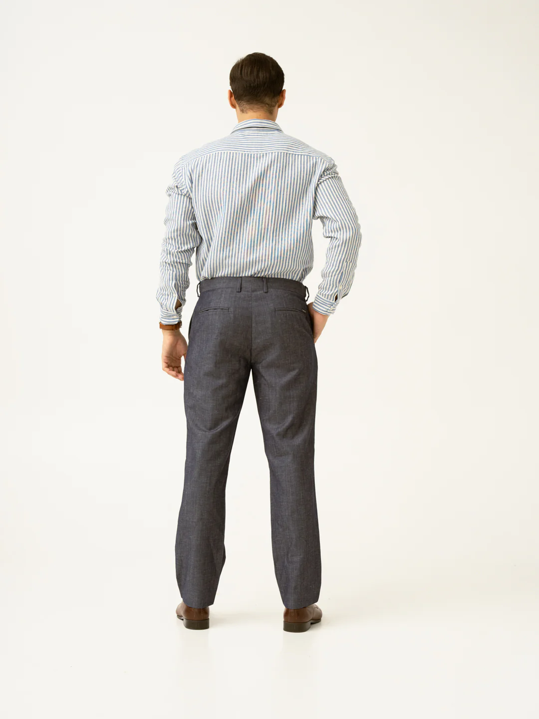 Whistle Blue Tropical Wool Linen Pants - Image 7