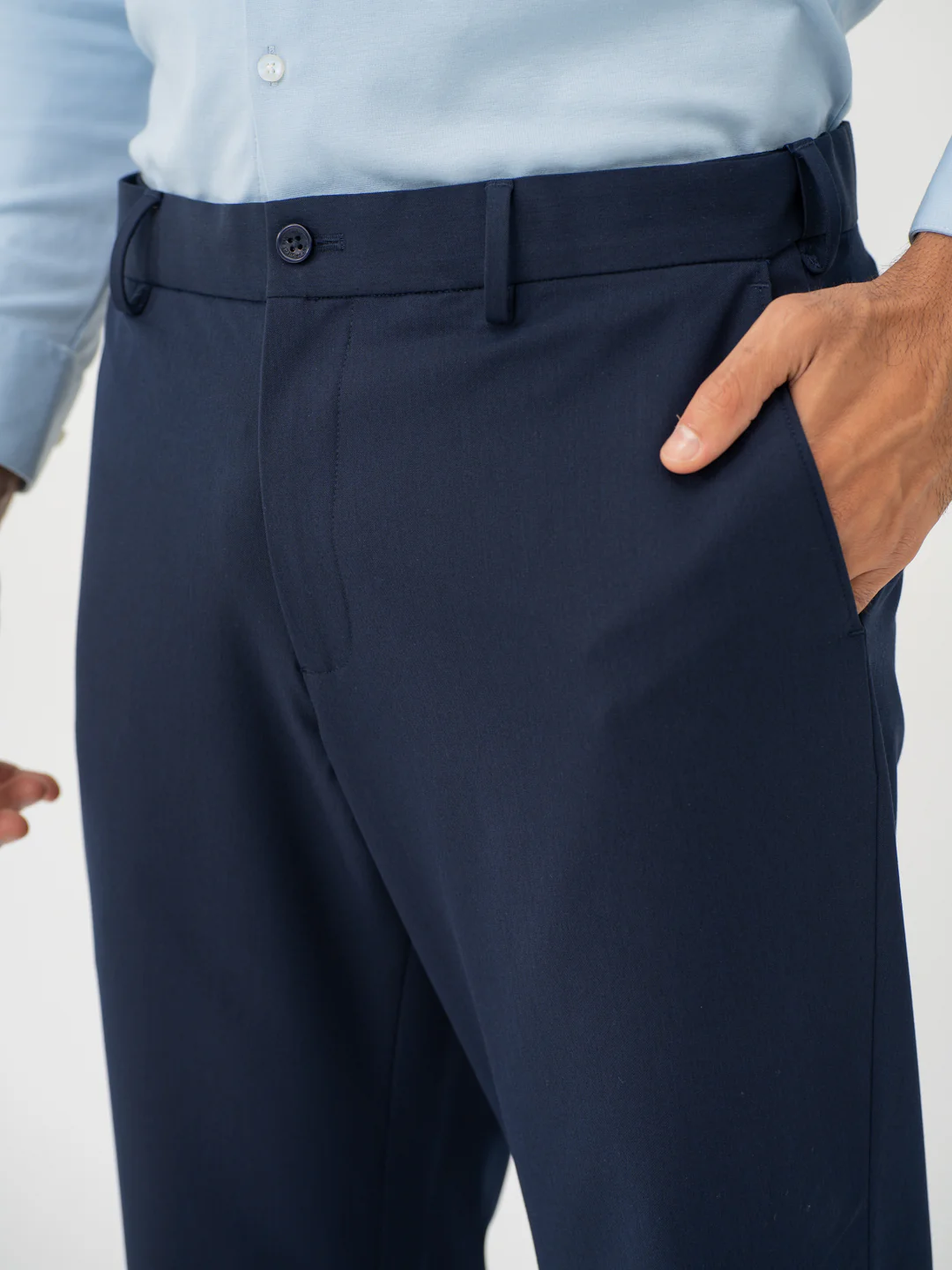 Wind Blue Water Repellent Relaxed Fit Stretch Formal Pants - Image 11
