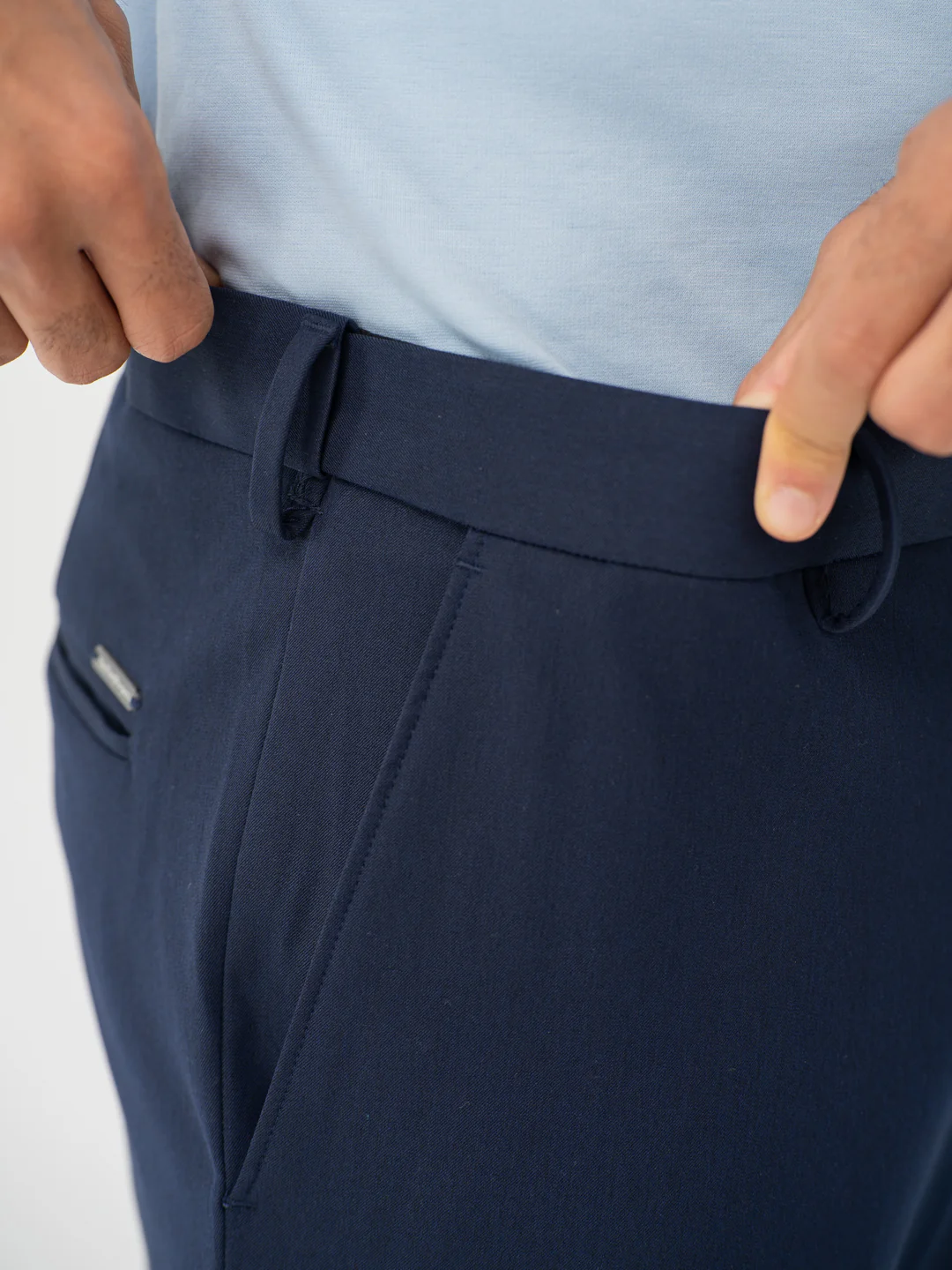 Wind Blue Water Repellent Relaxed Fit Stretch Formal Pants - Image 5