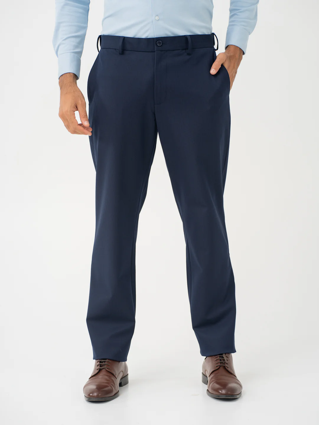 Wind Blue Water Repellent Relaxed Fit Stretch Formal Pants - Image 8