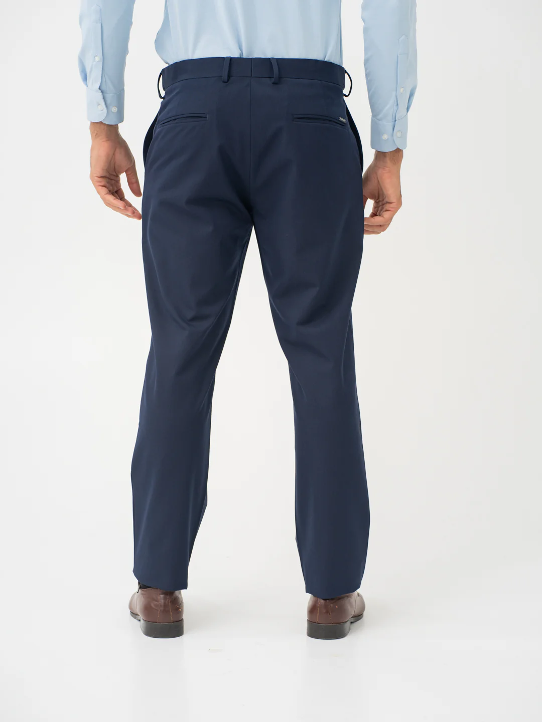 Wind Blue Water Repellent Relaxed Fit Stretch Formal Pants - Image 9