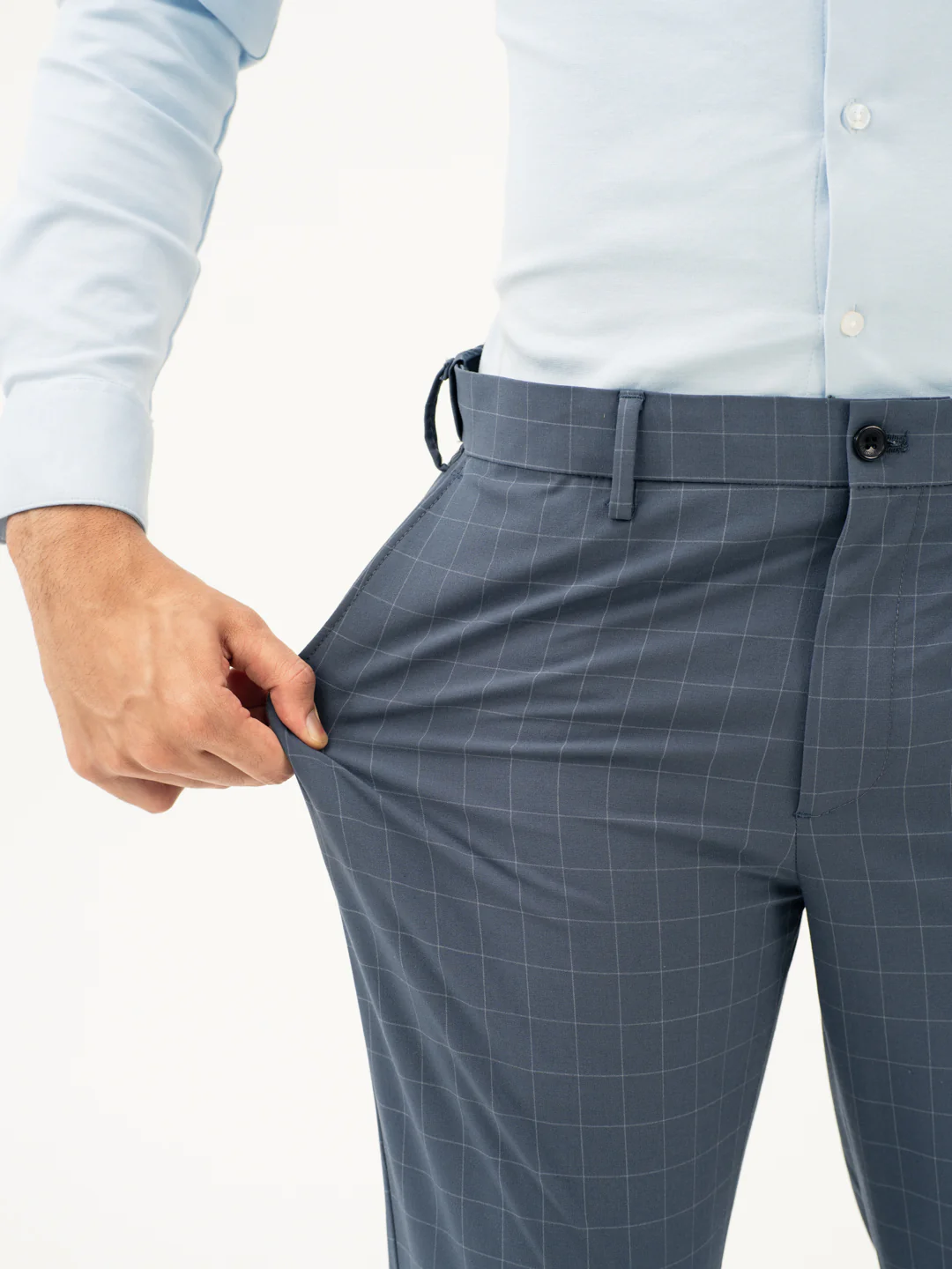 Wolf Grey Checks Formal Pants - Image 3