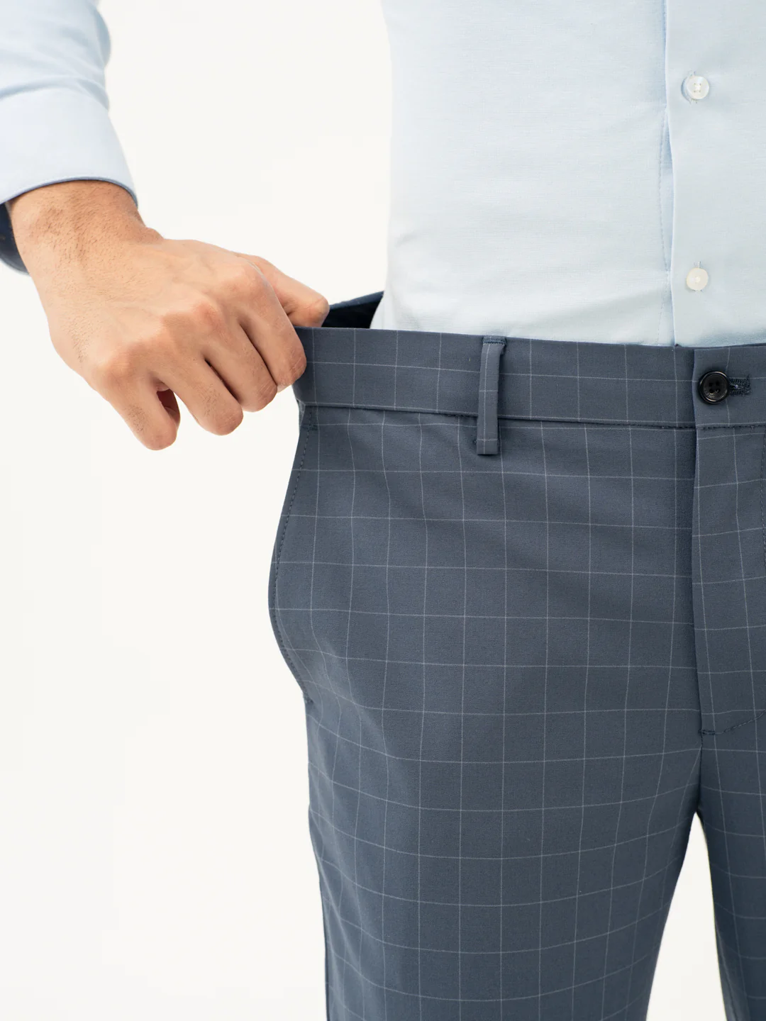 Wolf Grey Checks Formal Pants - Image 4