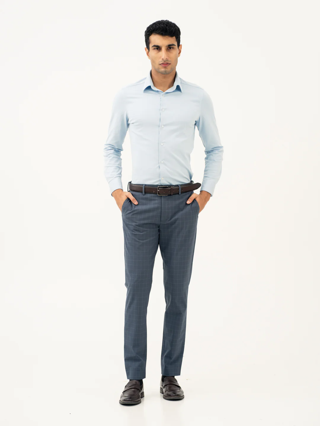 Wolf Grey Checks Formal Pants - Image 7