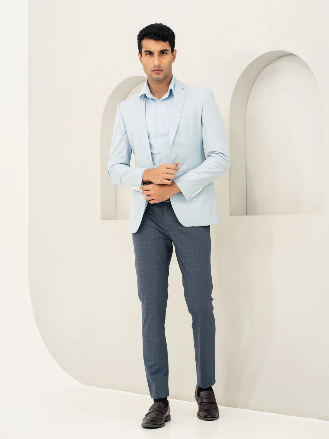 Wolf Grey Checks Formal Pants - Image 9