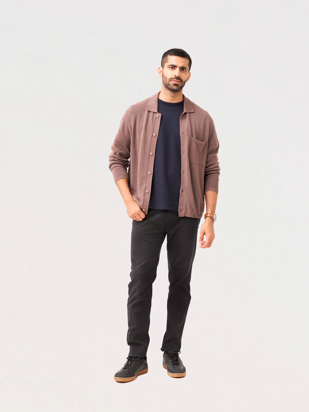 Wood Brown Checks Slim Fit Jeanos - Image 6