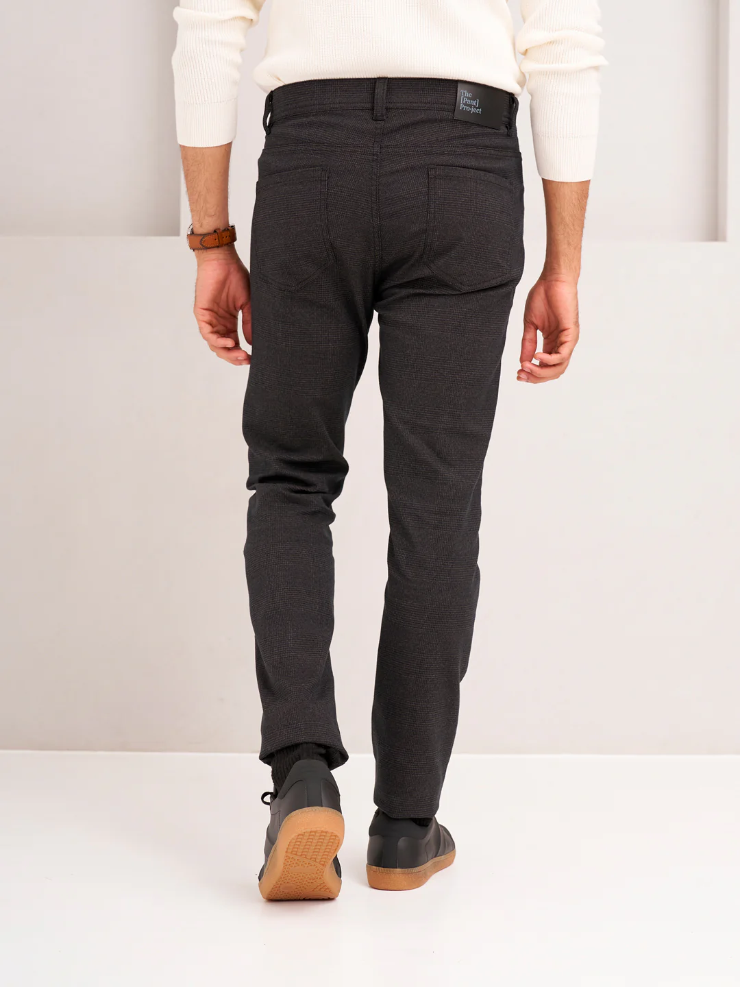 Wood Brown Checks Slim Fit Jeanos - Image 9