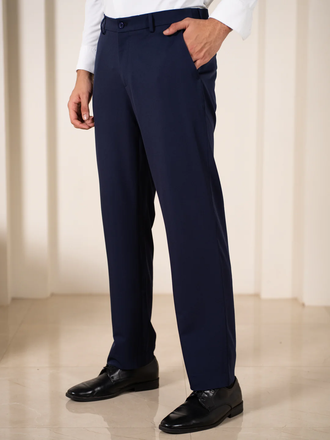 Workday Navy 925 Relaxed Fit Smart Formal Trousers - Image 6